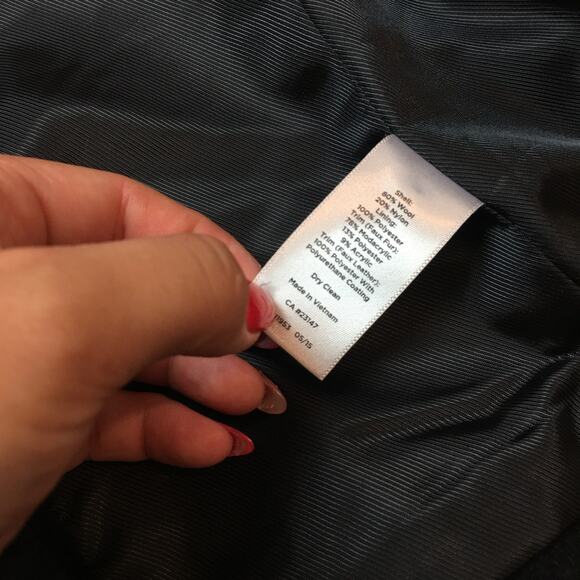 Talbots Petites Fabric made In Italy Black Toggle Peacoat Size 6P Wool Blend - Picture 5 of 10